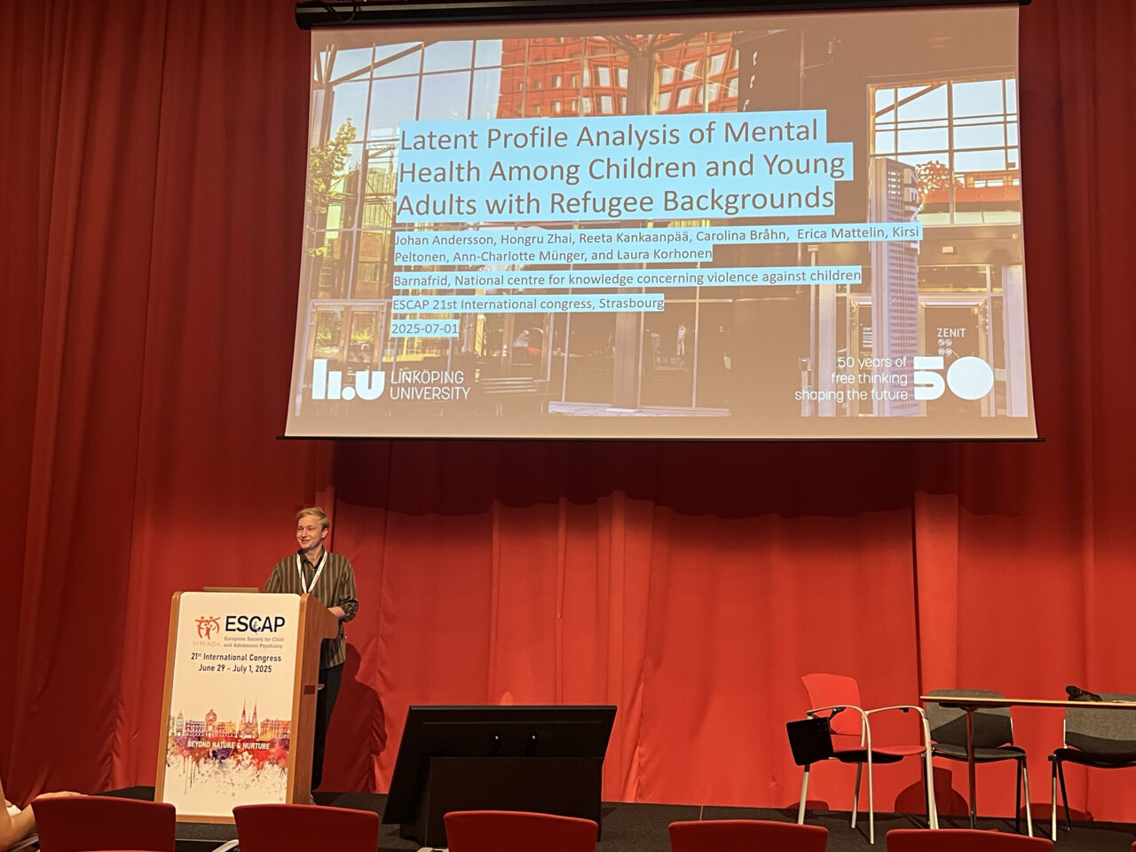Johan Andersson is presenting his study on mental health among children and young people with refugee backgrounds in Sweden.