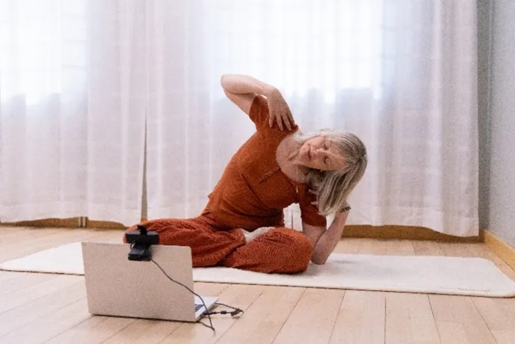 Person who exercising yoga