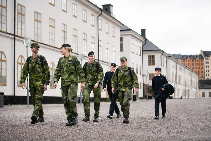Kadetter på Försvarshögskolan