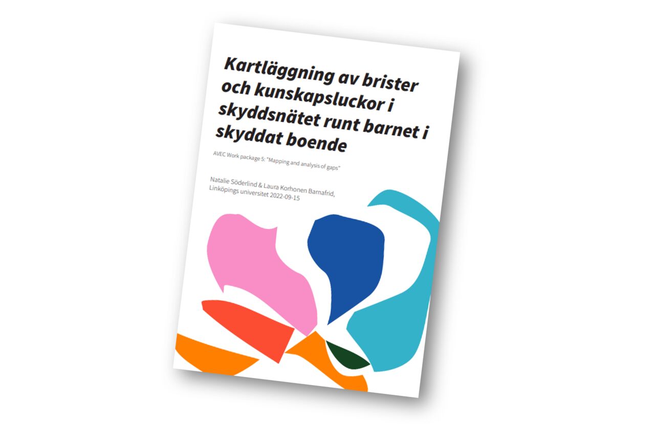 En framsida på en rapport med ett färgglatt mönster