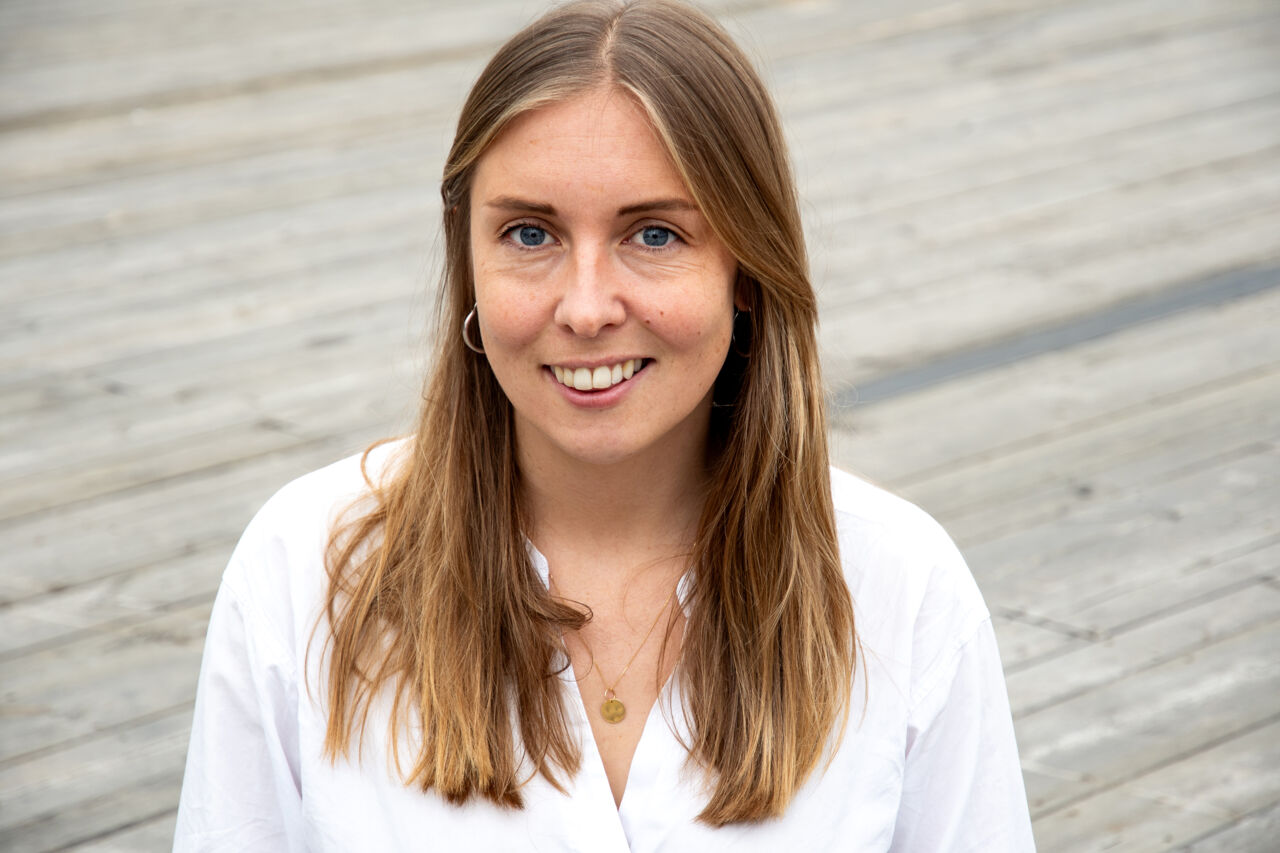 Närbild på Katarina soldan, trädäck i bakgrunden. 