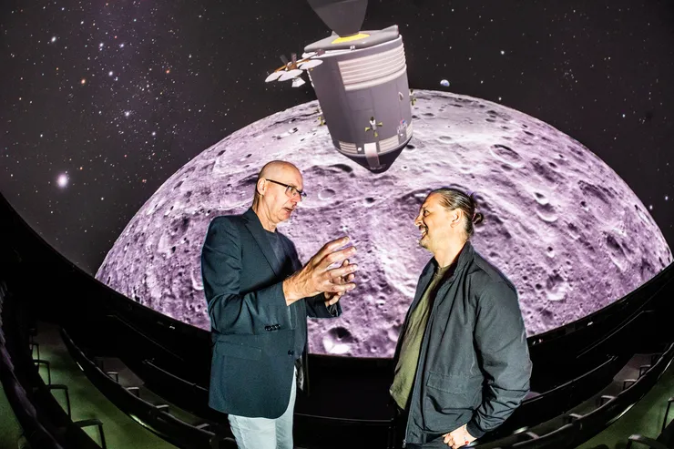 Two scientists in action.