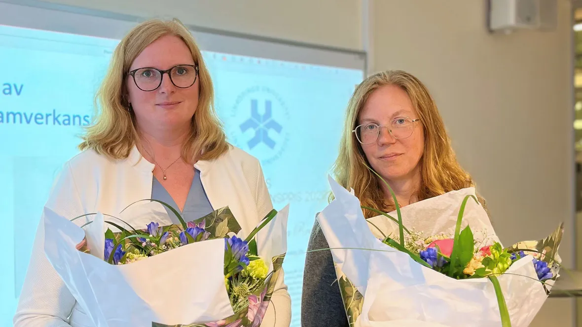 Emma och Lina, årets pristagare av Skolsamverkanspriset
