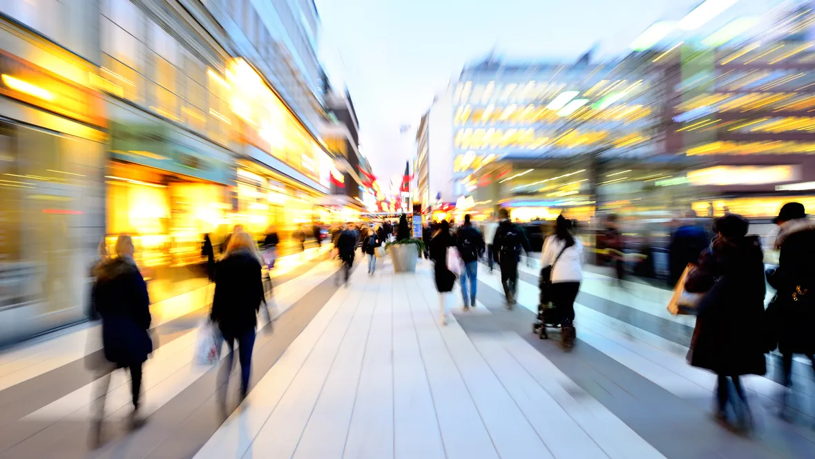 En bild på människor i rörelse