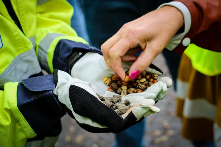 Gruppbesök på biogasanläggning.