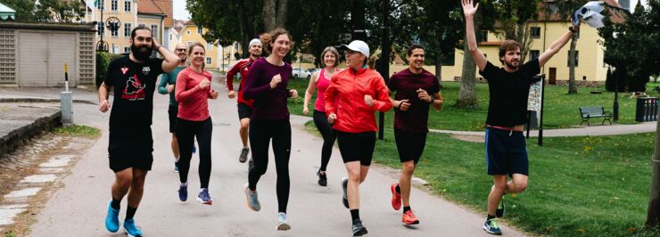 CMIV PhD students and researchers running in Vadstena.