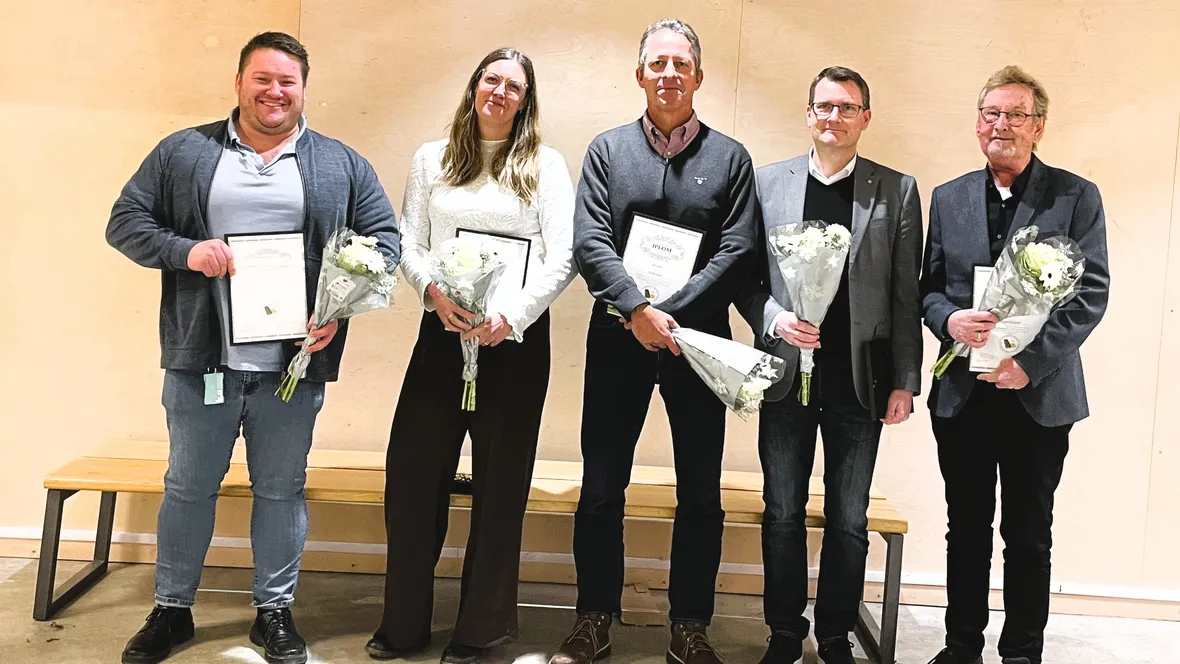 Årets I-plom-vinnare:  Mårten Fristedt, Magdalena Smeds, Fredrik Stahre, Fredrik Persson och Öystein Fredriksen.