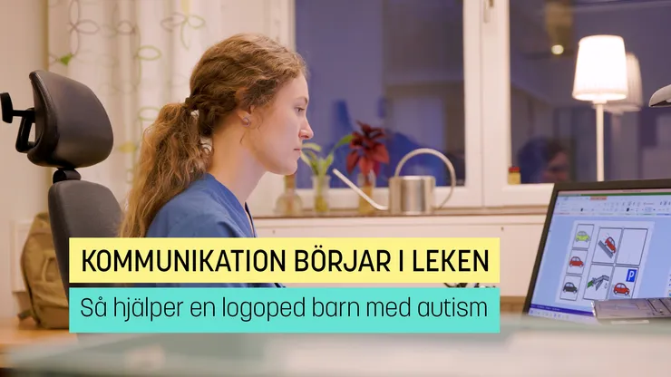 Hanna Östenberg vid sin dator