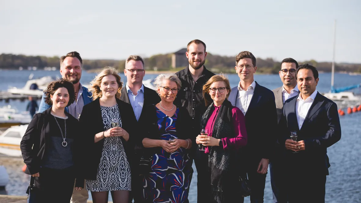 group photo of smiling people