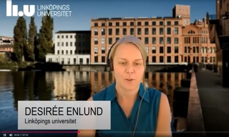 Skärmbild från youtubevideo med kvinna i bild.  