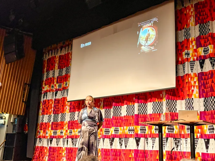 En person föreläser