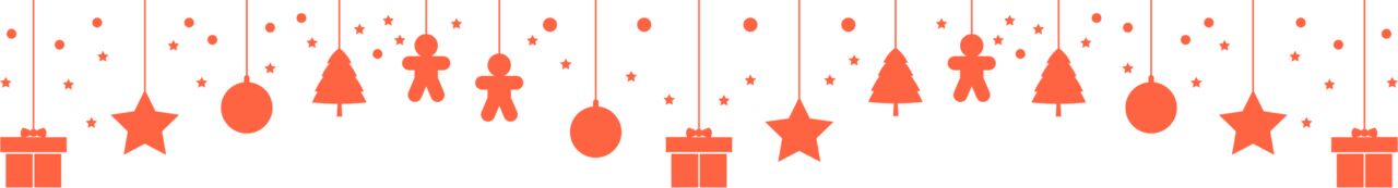 Illustrated christmas ornaments in orange colour