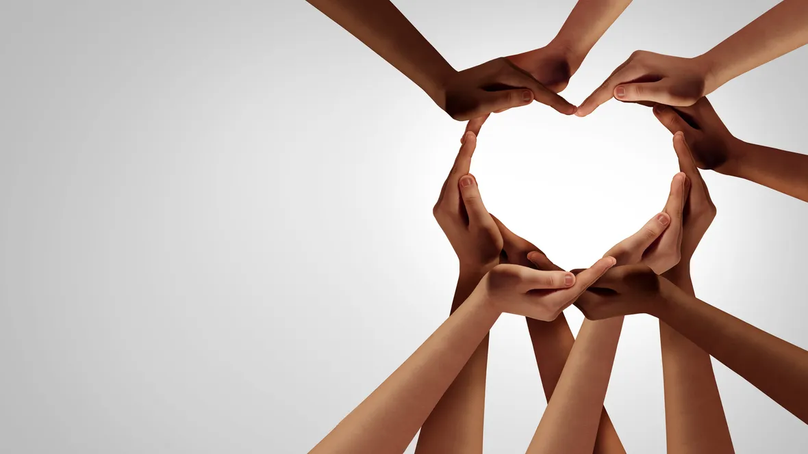 Hands shaping hearts.