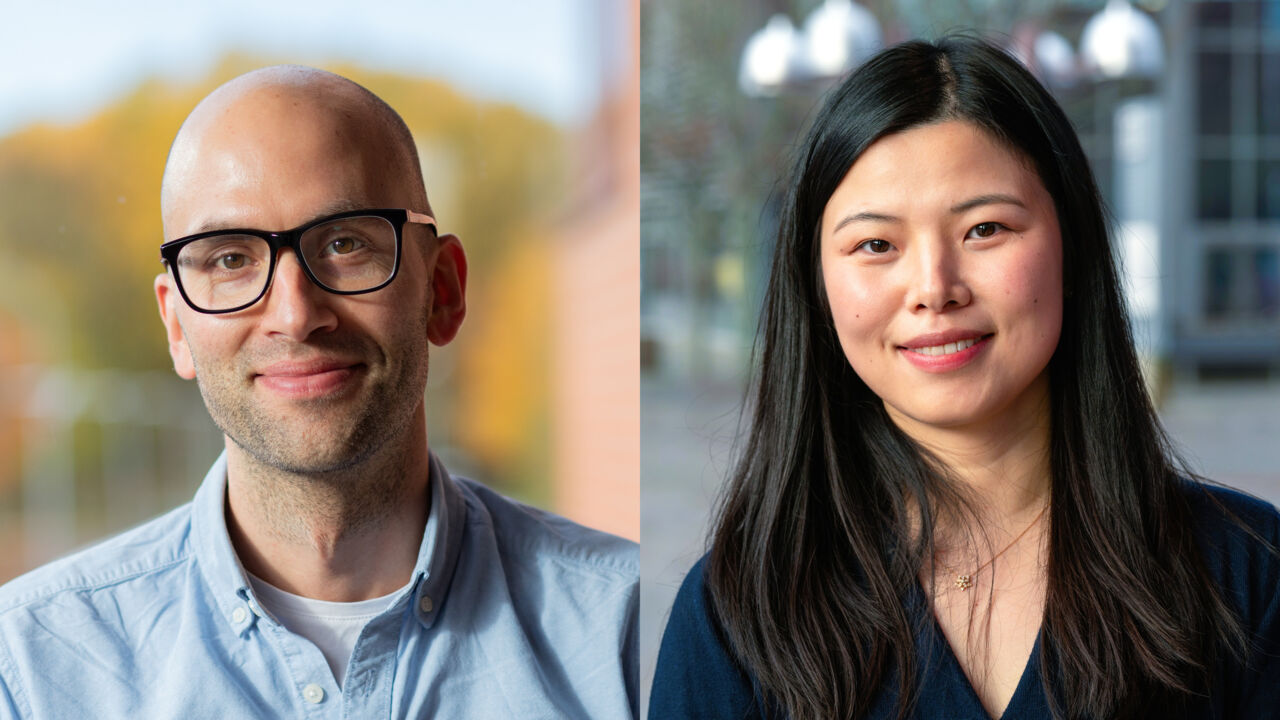 Två porträttbilder i kollage.