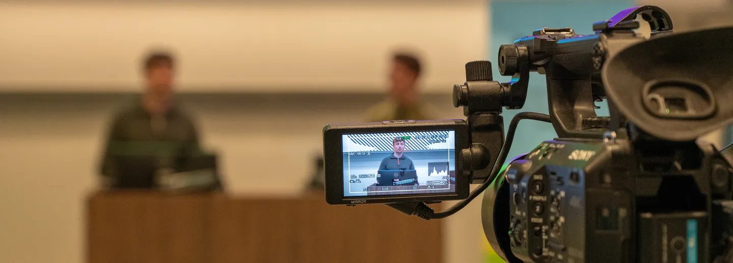 Inspelning av en seminarium.