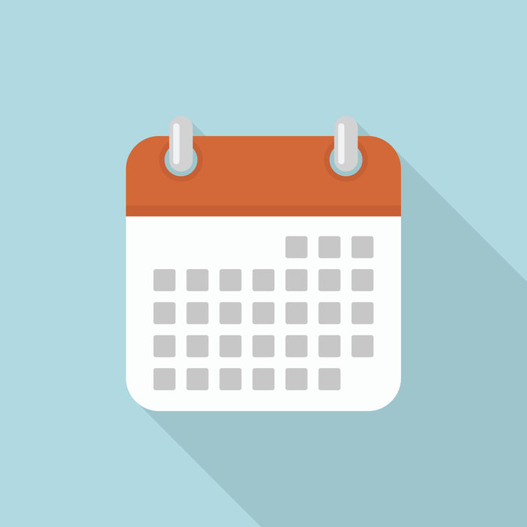 Illustration of a calendar on blue background