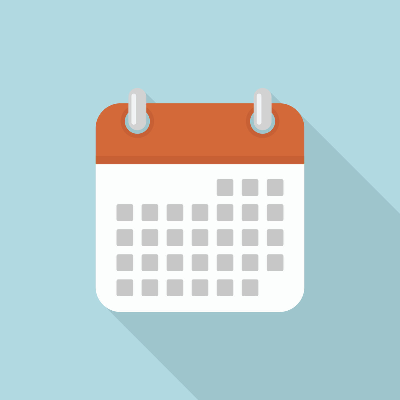 Ilustration av en kalender på blå bakgrund