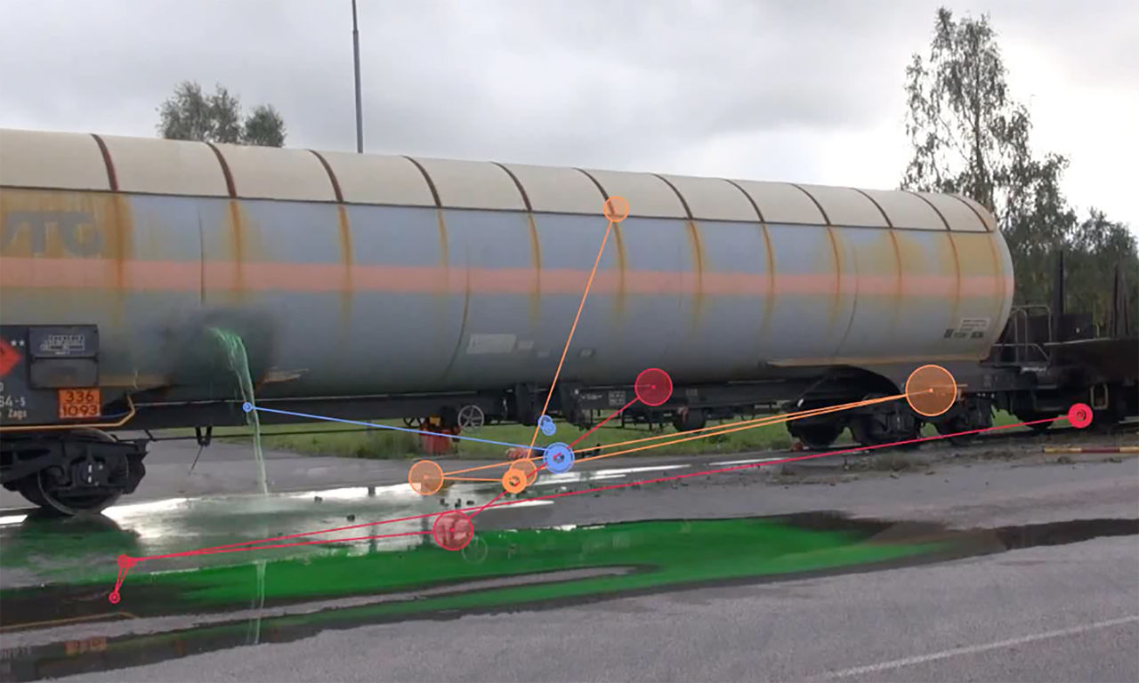 An image of an accident with a tanker truck from an exercise for rescue services