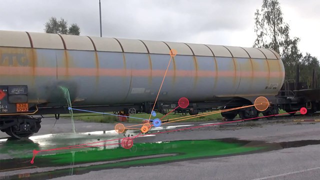 An image of an accident with a tanker truck from an exercise for rescue services