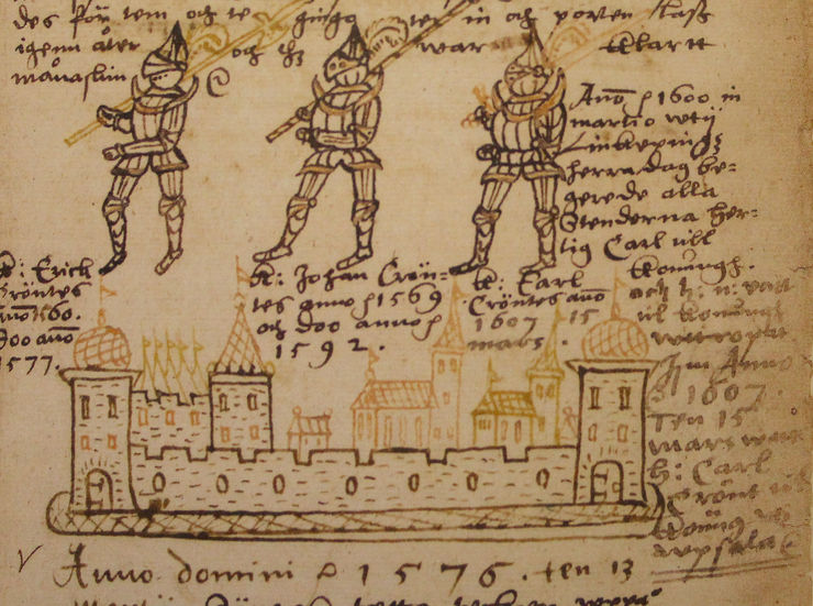 Illustrationer ur Joen Petri Klints järteckenbok från 1500-talet