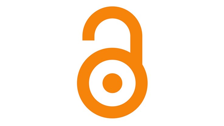 Symbolen för open access, ett öppet hänglås.