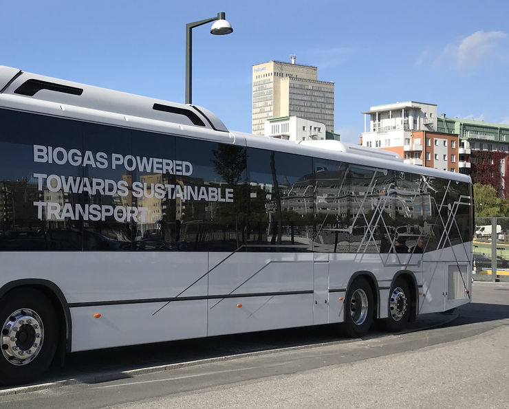 Biogas powered bus in Stockholm