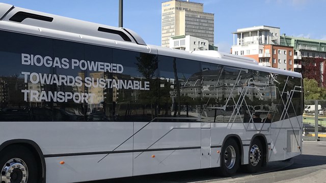 Biogas powered bus in Stockholm