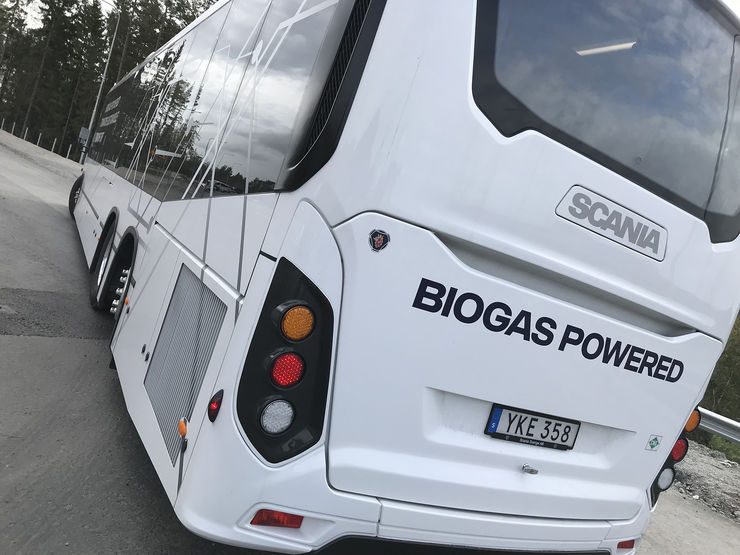 Bus powered by biogas