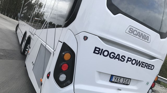 Bus powered by biogas