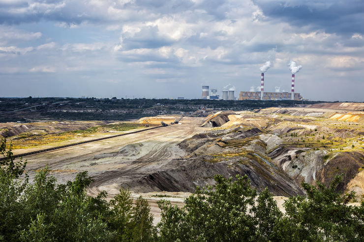 Environmental degradation in coal-fired power station in Belchatow, Poland