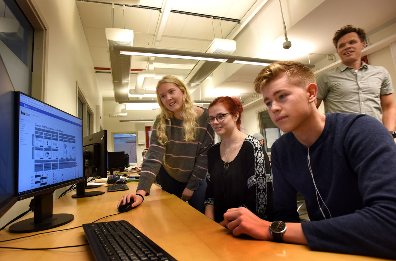 Students in front of computer