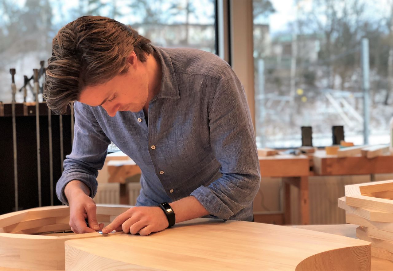 Arbete i snickeriet på Malmstens