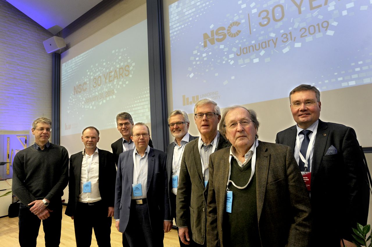 NSC Föreståndare under 30 år. Patrick Norman, Anders Ynnerman, Sven Stafström, Bengt Persson, Larsgunnar Nilsson, Lars Eldén, Karl-Fredrik Berggren och Matts Karlsson. 