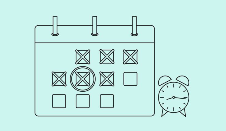 illustration of calendar with marked late date