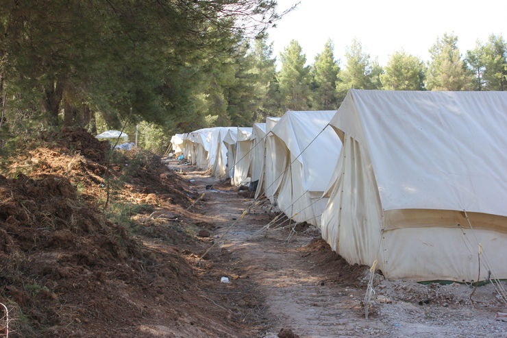 Refugee tents at Lesbos, Greece