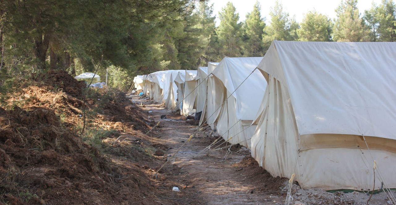 Refugee tents at Lesbos, Greece
