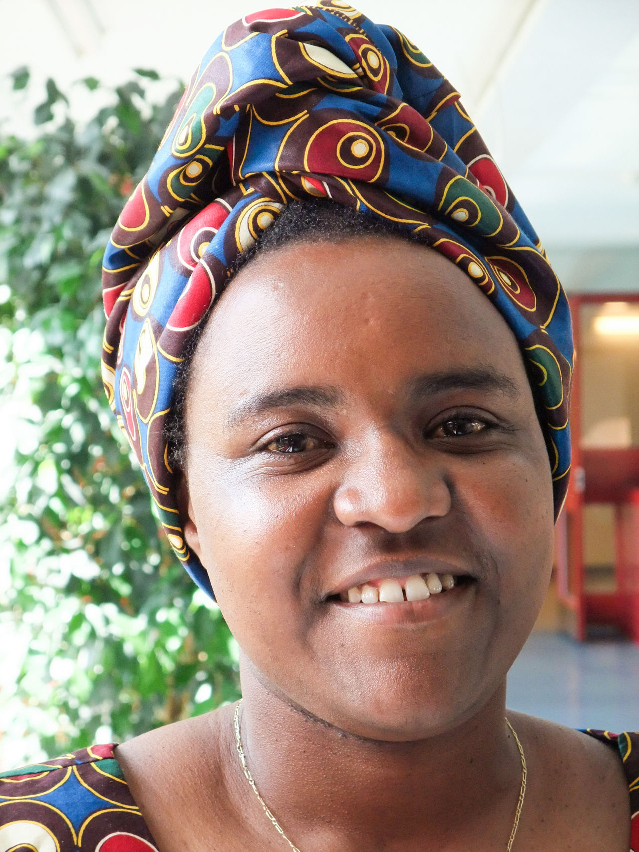 Lydie Mpinganzima i samband med hennes disputation den 9 maj 2014 på Matematiska institutionen, Campus Valla.