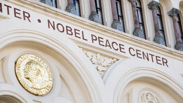 Oslo, Norway - April 29, 2015: The Nobel Peace Center, Oslo, Norway.