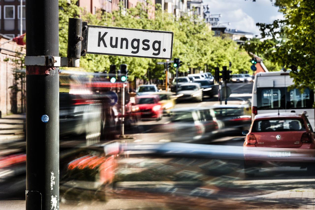 A road sign reading 