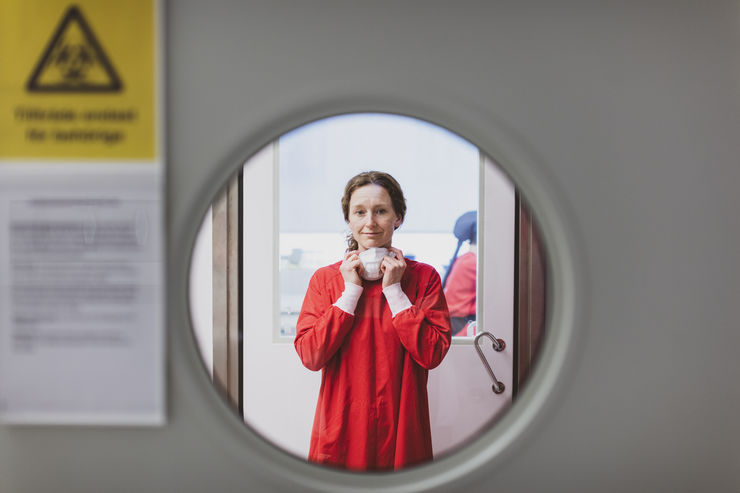 Maria Lerm in the laboratory