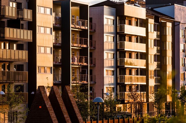 Hus i stadsdelen Vallastaden i Linköping