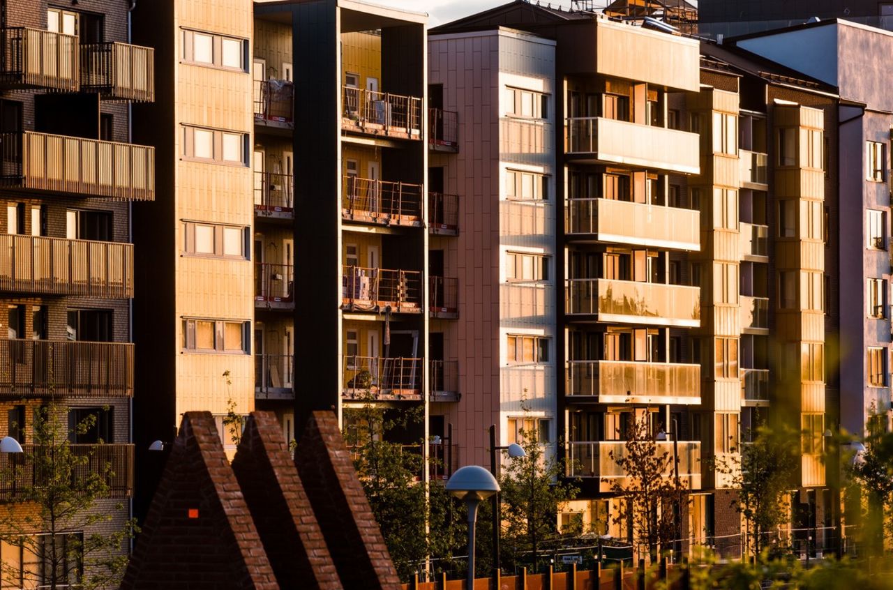 Hus i stadsdelen Vallastaden i Linköping