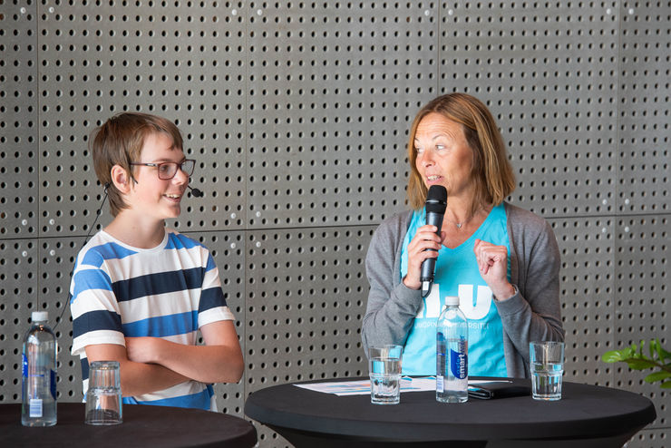 Öppet hus Studenthuset 20190831. Samuel Sandberg och Camilla Smedberg.