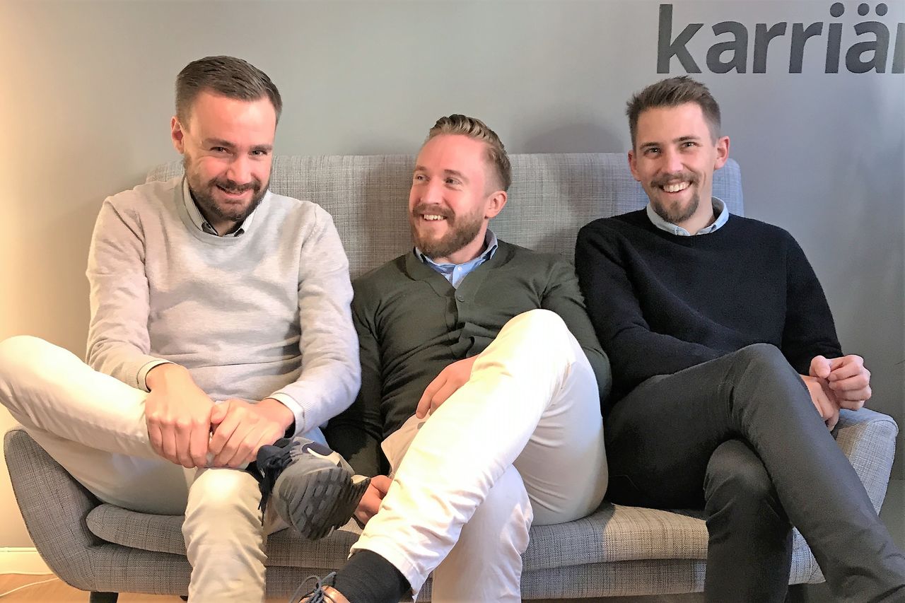 Oskar Bengtfors, Jacob Svensson och Axel Eriksson på Xamera.