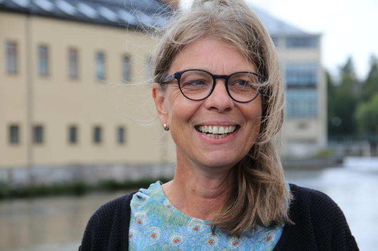 Bodil Axelsson vid Motala ström i Norrköping.