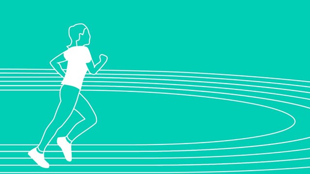 Illustration av en kvinna som springer