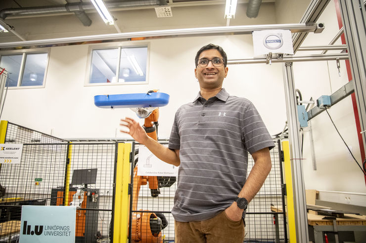 Varun Gopinath, researcher in robot safety at LiU.