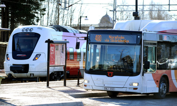 Train and bus.