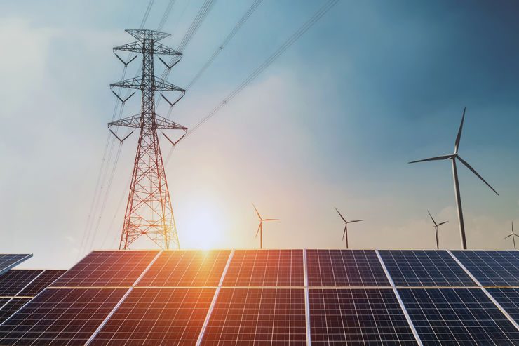 energy systems- sun and wind energy power plants