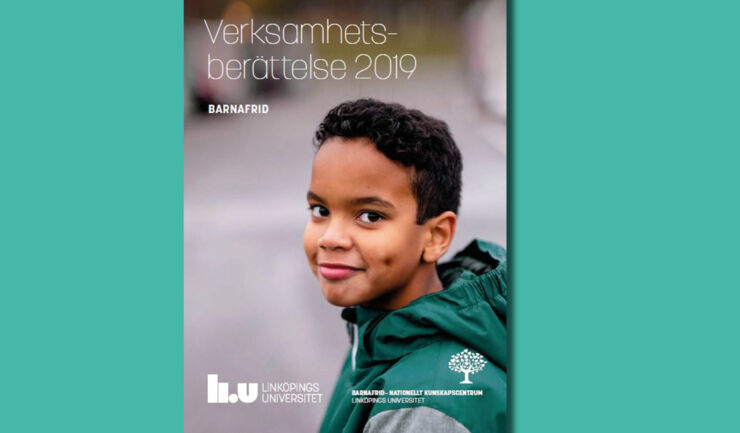 Bild på förstasidan av Barnafrids årsberättelse 2019. 